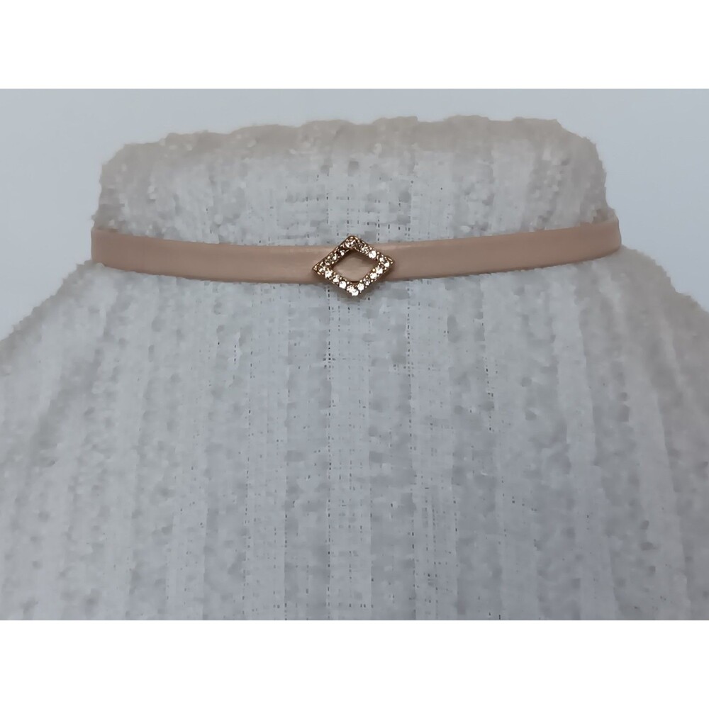 Express Rhinestone Slide Faux Leather Choker Necklace 12-15 in